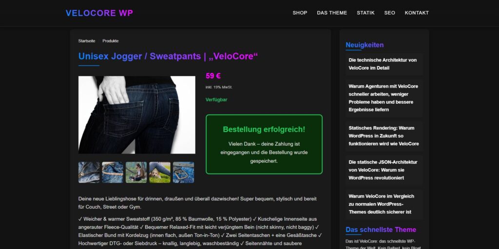 Bestellung vollständig abgewickelt