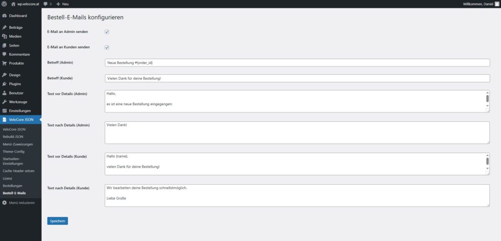 e-Mail-Einstellungen