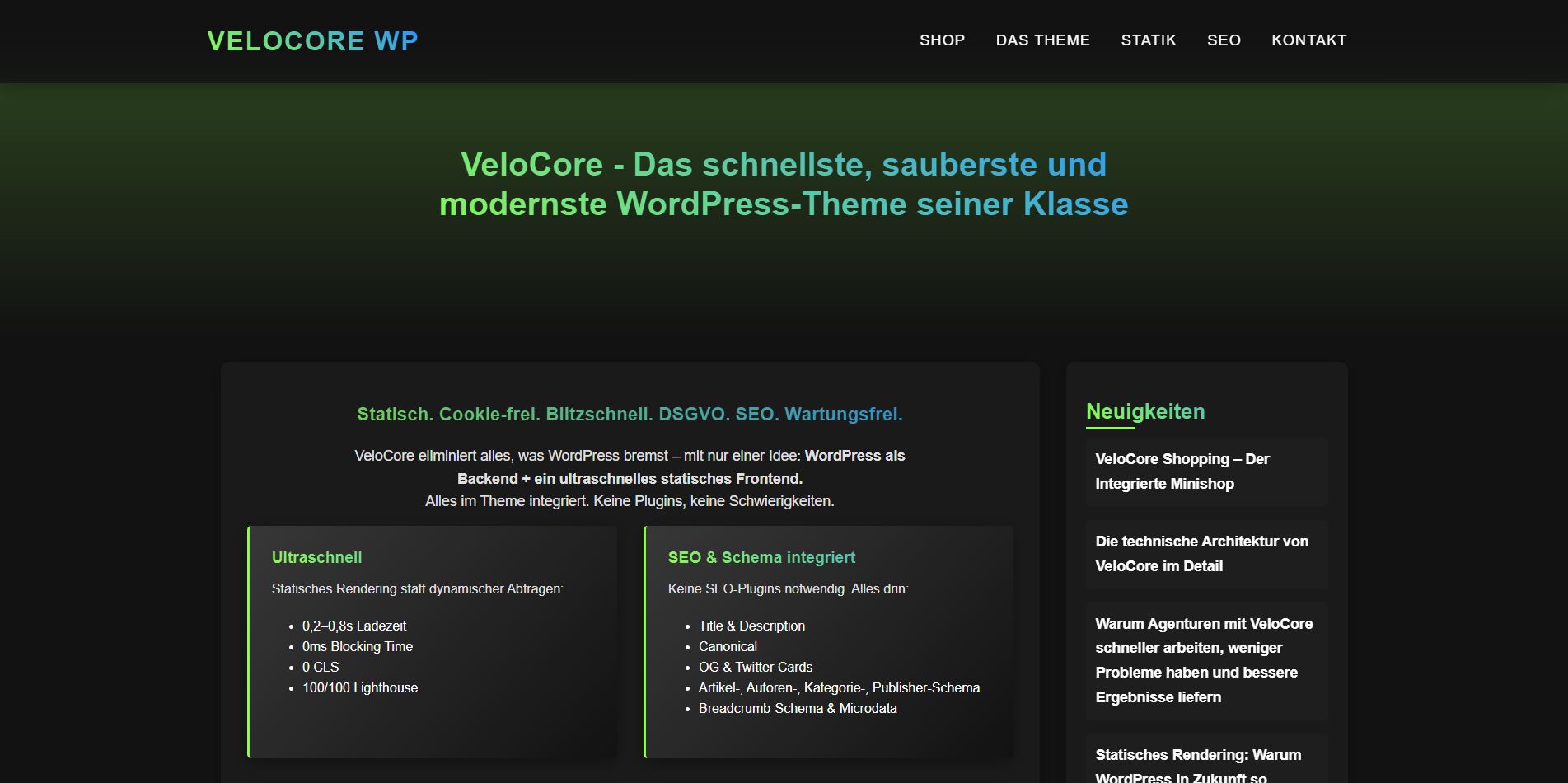 VeloCore WP Theme Basis
